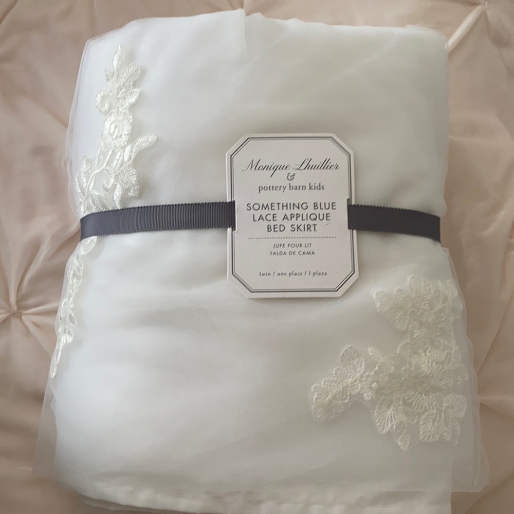 Monique Lhuillier PB  pottery barn twin bed skirt girl